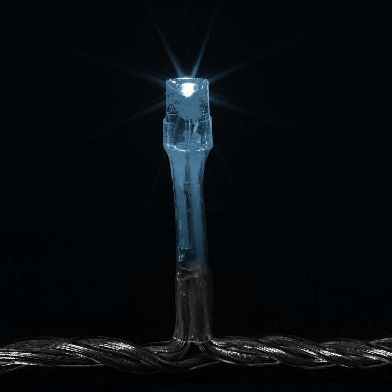 Świąteczne LED oświetlenie -10 m zimne białe 100 LED + pilot